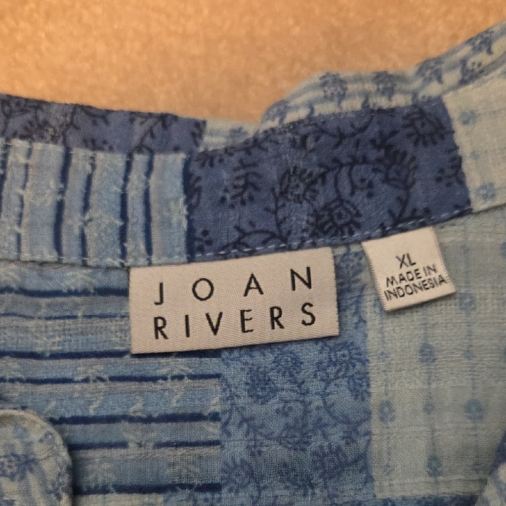 Joan Rivers Blue Patterned Shirt - Picture 2 of 4